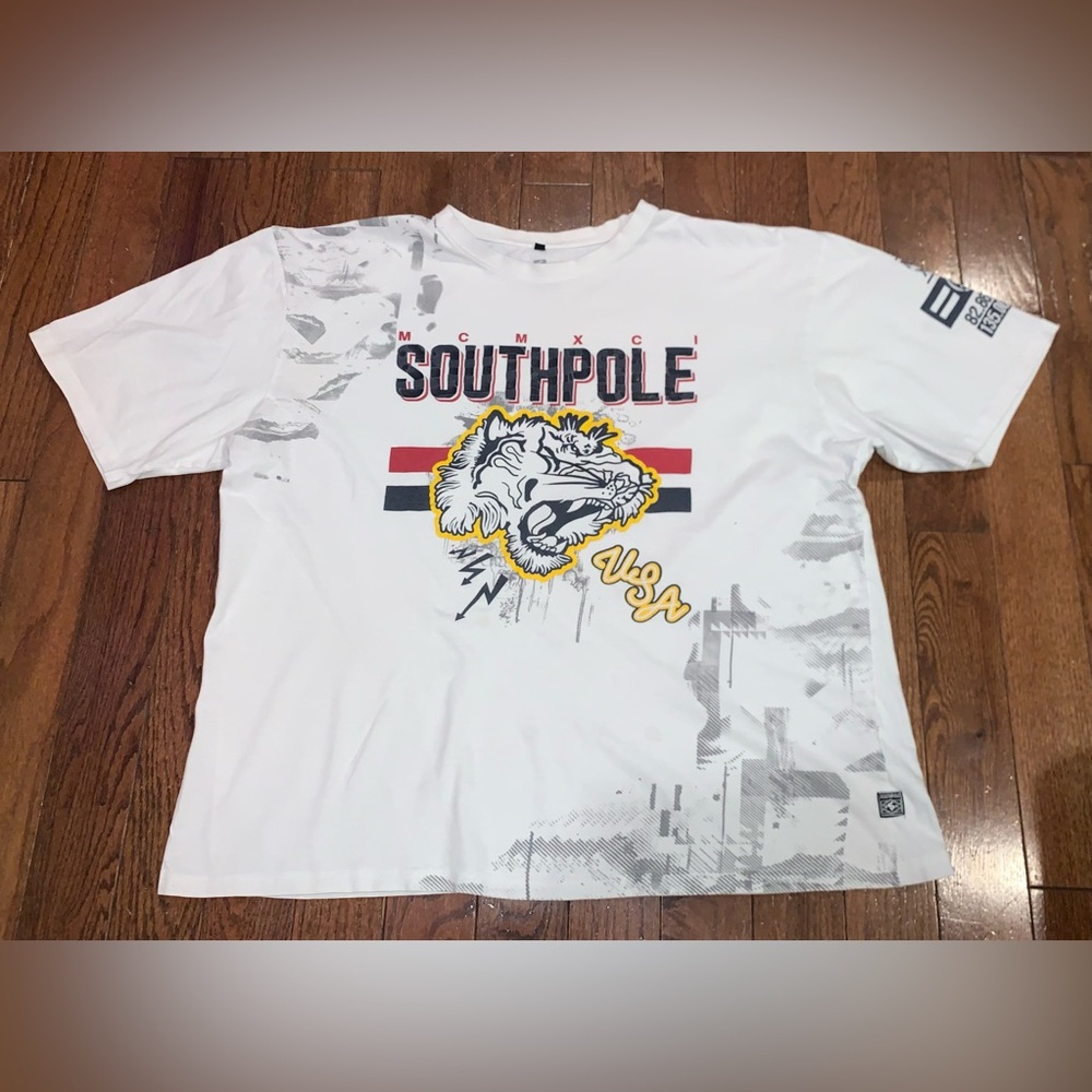 Southpole Graphic Tiger T-Shirt USA Streetwear Y2K Hip Hop‎ Tee 4XB
